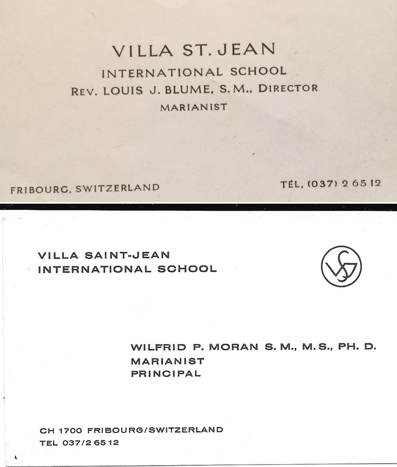 Business Cards for Louis Blue and Wilfrid Moran 