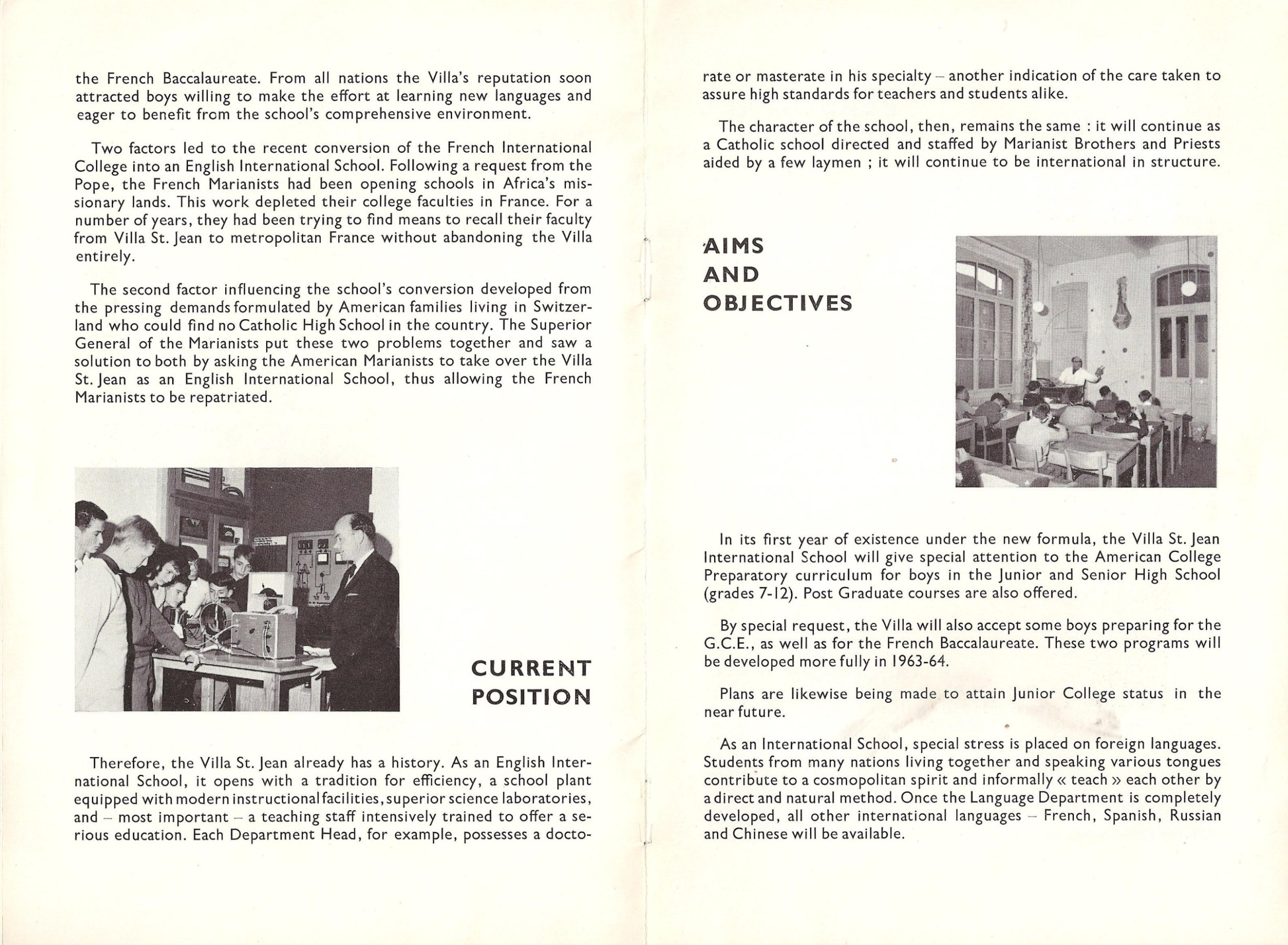 Image: Pages 3 and 4 of Villa Saint Jean November 1962 NEWSLETTER