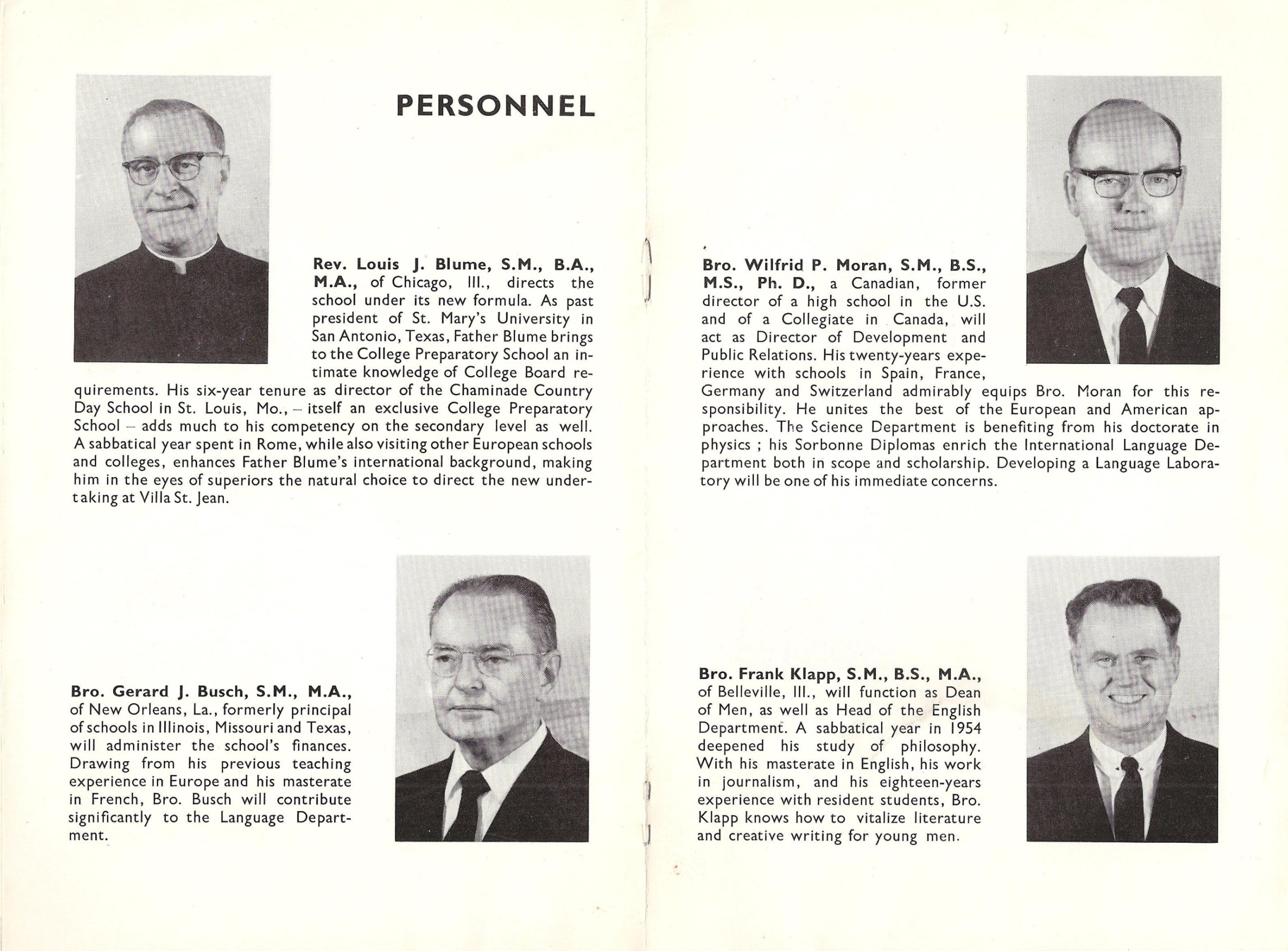 Image: Pages 5 and 6 of Villa Saint Jean November 1962 NEWSLETTER