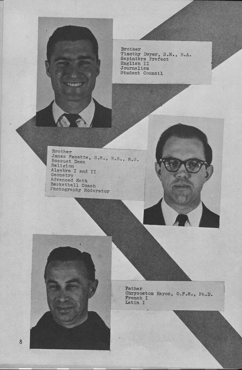 Faculty Page 2 for Villa Saint Jean International School  1964 Yearbook Le Chamois