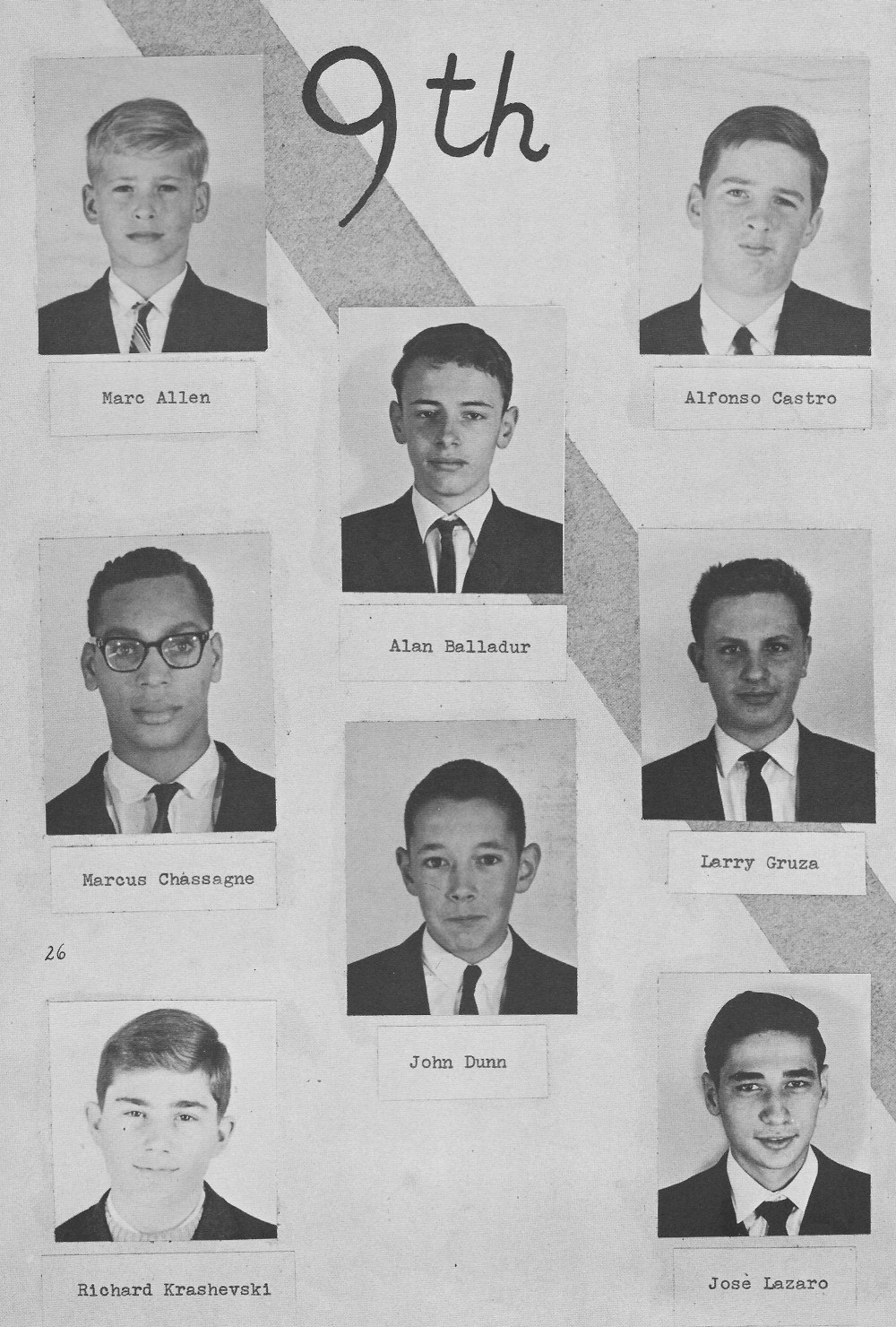 9th Grade Individual Photos 1 for  Villa Saint Jean International School  1964 Yearbook Le Chamois