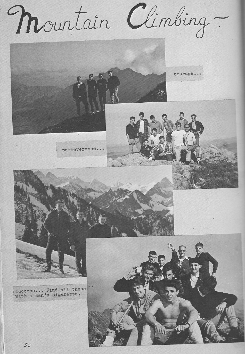 Mountain Climbing Photos   for Villa Saint Jean International School  1964 Yearbook Le Chamois