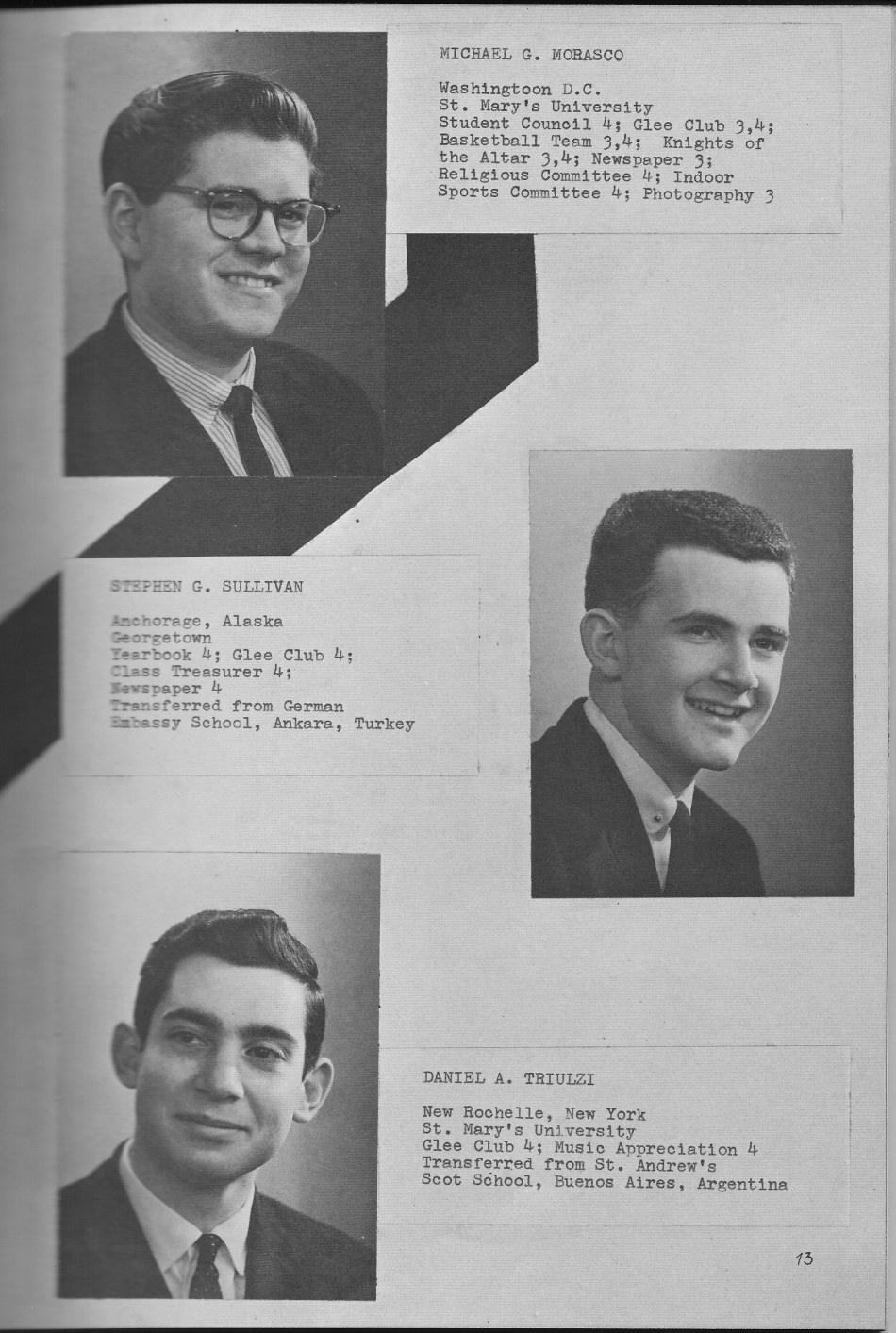 SENIORS Individual Photos 2 for for Villa Saint Jean International School  1964 Yearbook Le Chamois