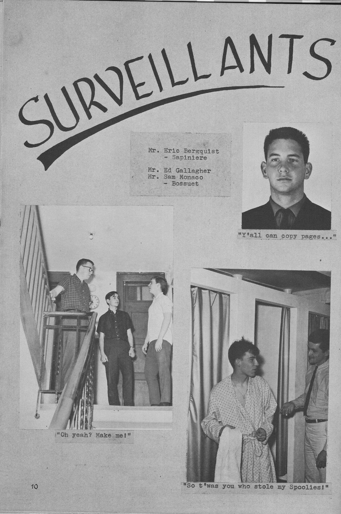 Surveillants for Villa Saint Jean International School  1964 Yearbook Le Chamois