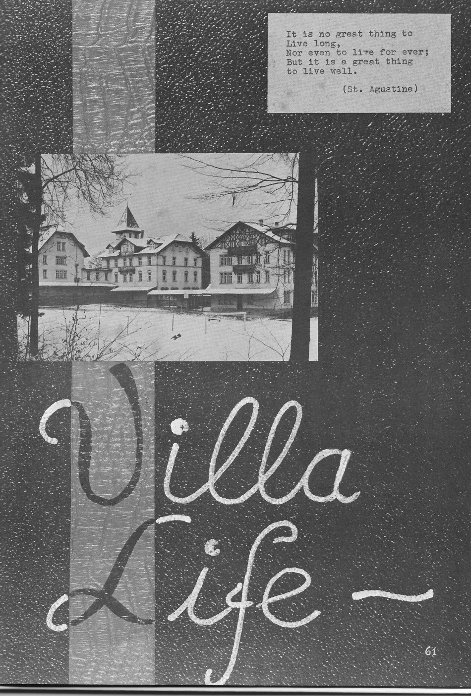  VILLA LIFE for  Villa Saint Jean International School  1964 Yearbook Le Chamois