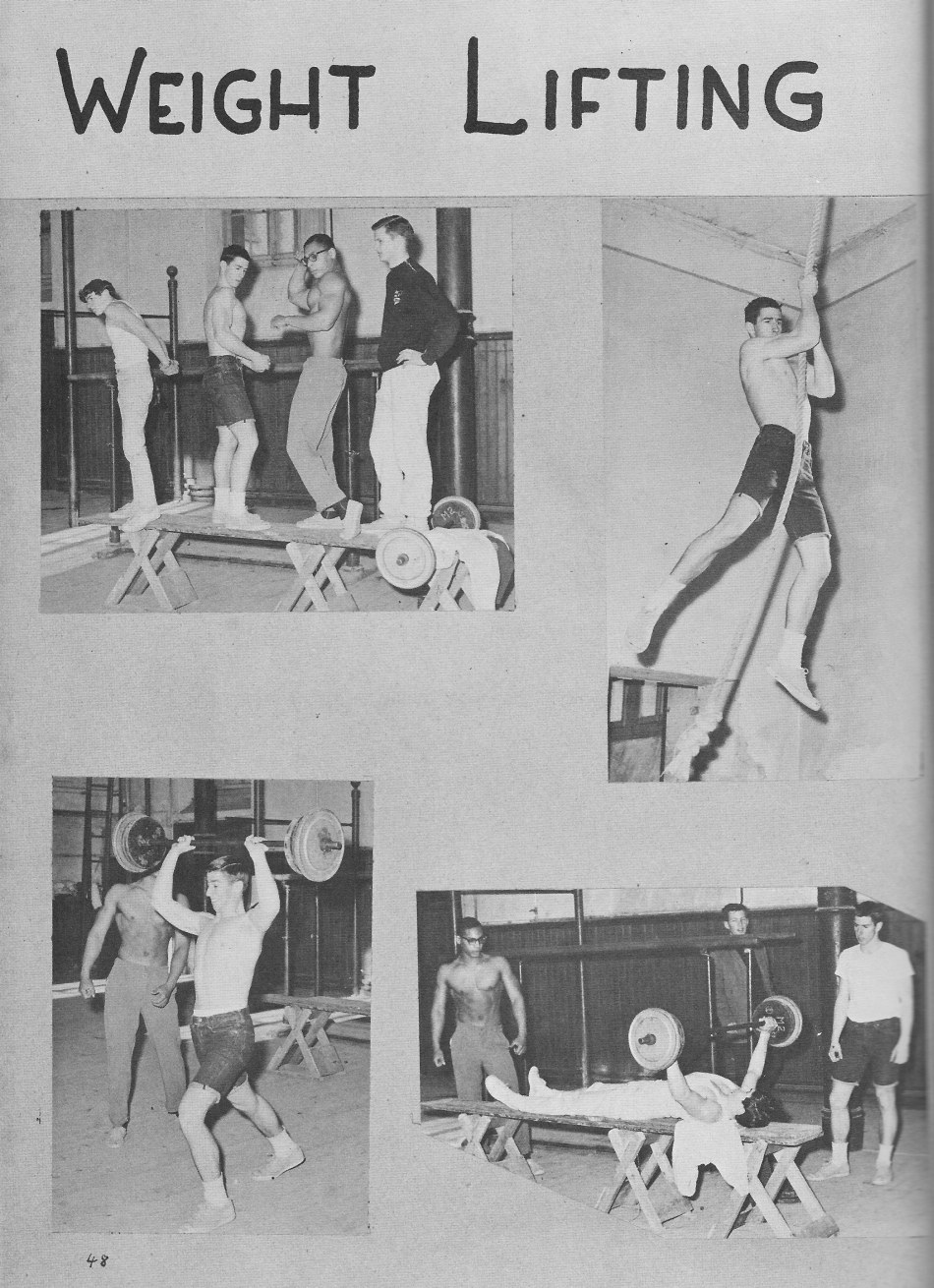 Weight Lifting PHOTOs  for  Villa Saint Jean International School  1964 Yearbook Le Chamois