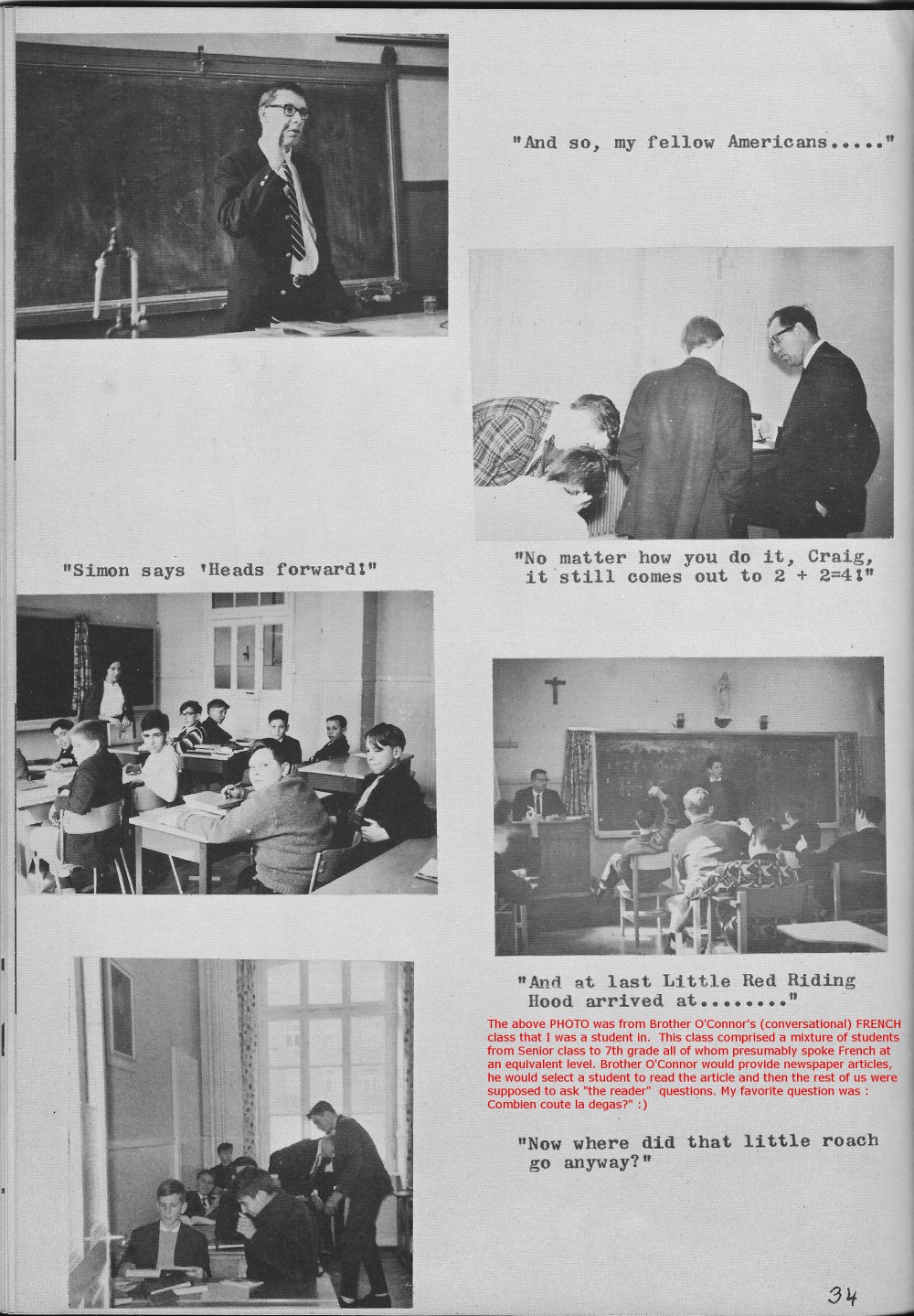 Classroom PHOTOs 2  for Villa Saint Jean International School  1965 Yearbook Le Chamois