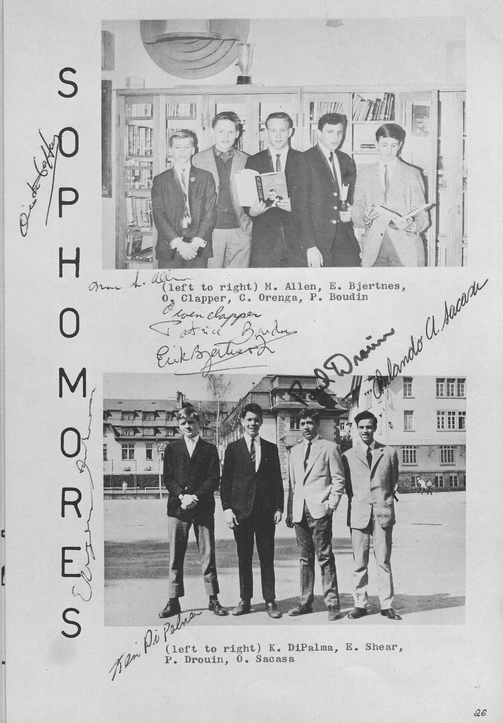 SOPHS PHOTOs 1  for Villa Saint Jean International School  1965 Yearbook Le Chamois