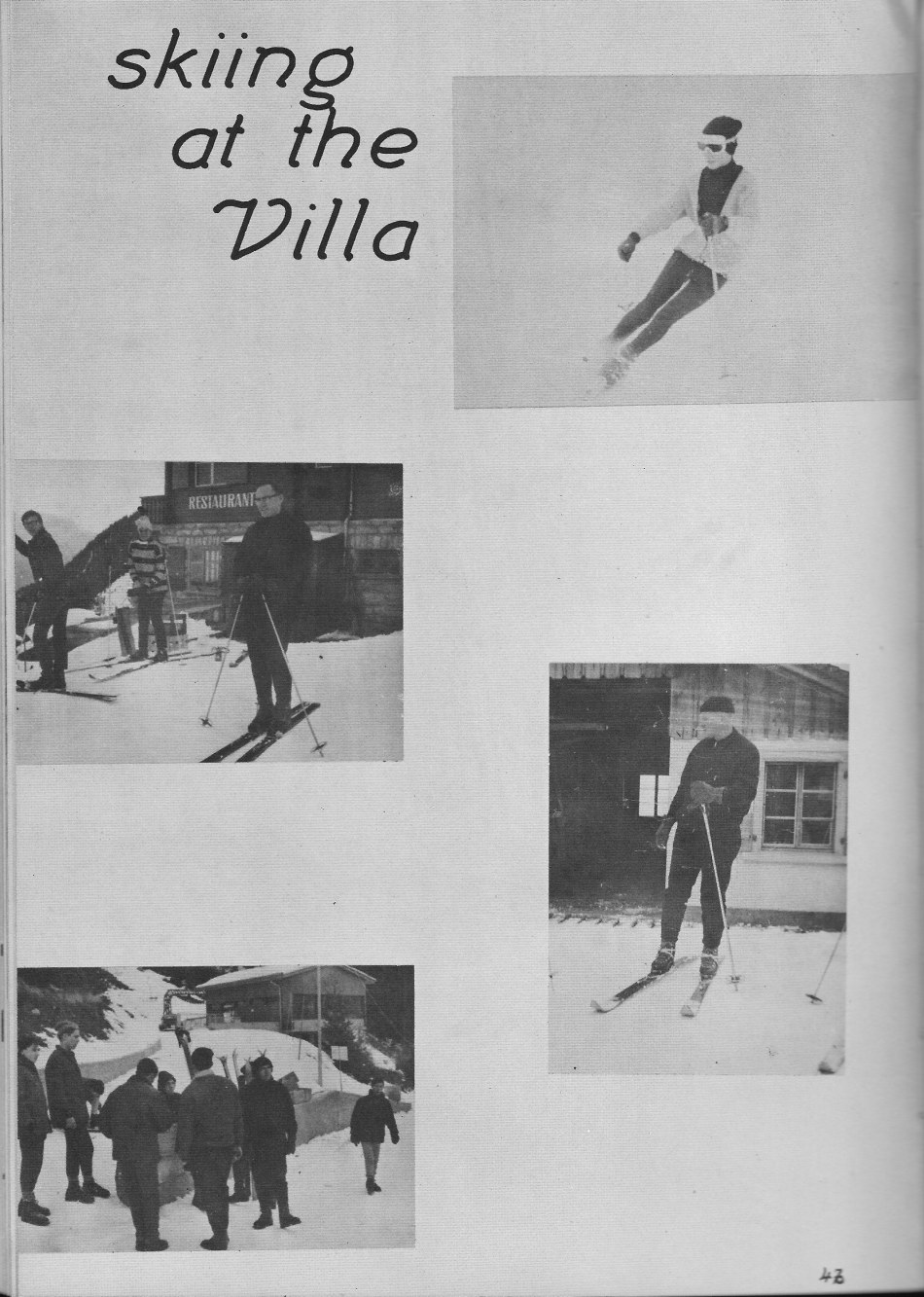 Skiing  PHOTOs 1  for Villa Saint Jean International School  1965 Yearbook Le Chamois