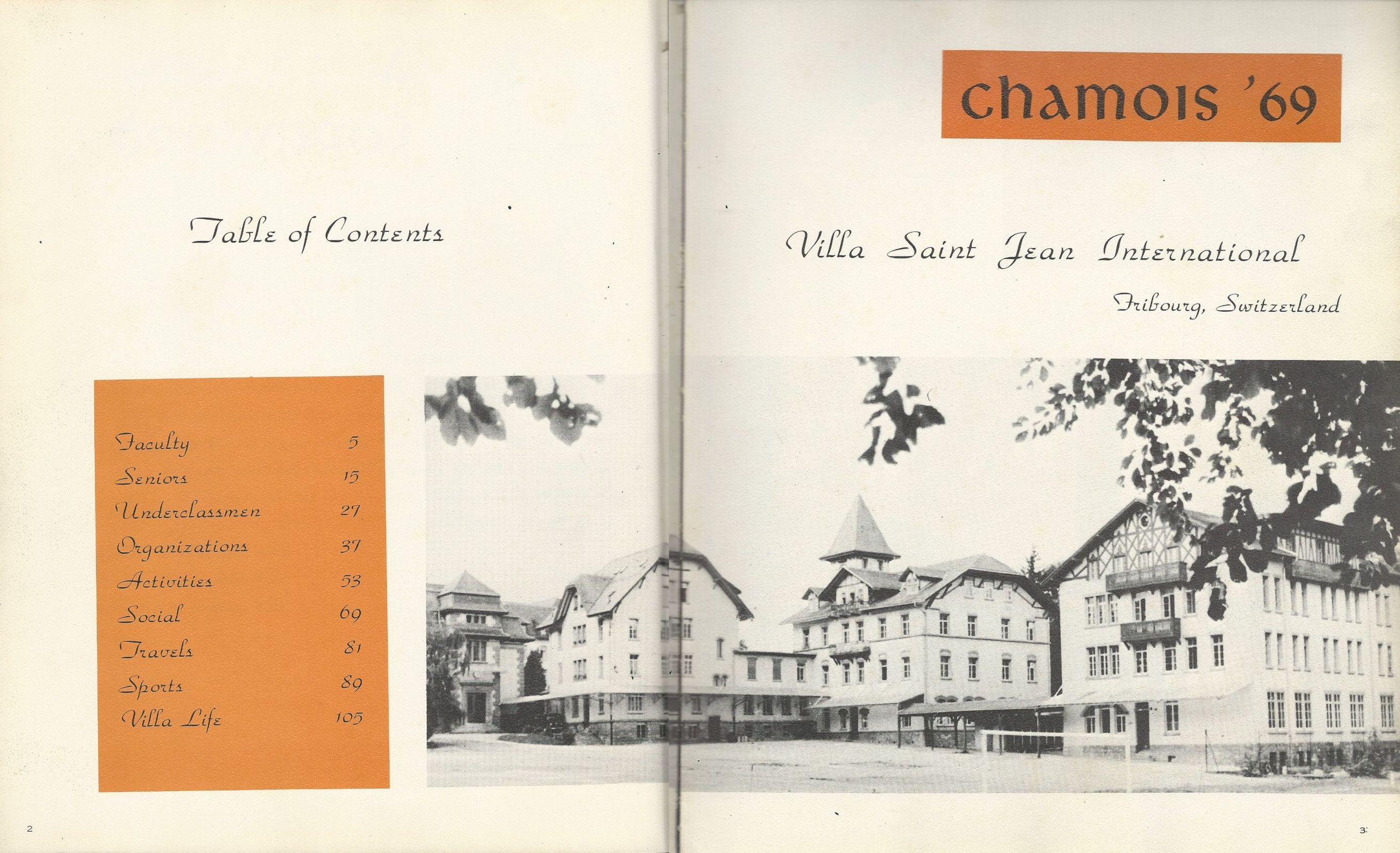  Villa 1969 Table of Contents