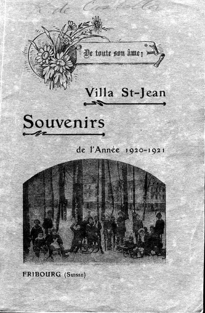 Historical Photo of front cover of  Villa Saint Jean School 1921 yearbook  