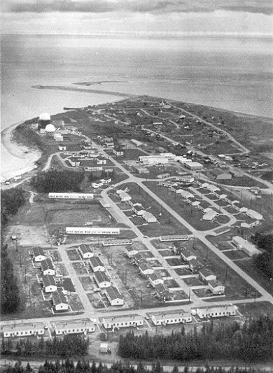 Photo: aerial view of  RCAF Moisie 