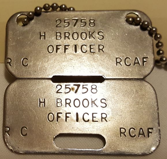 Photo:  Hubert Brooks' RCAF Service Dog Tag