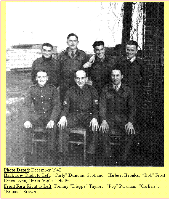 Rare Stalag VIII B Photo of Hubert Brooks, John Duncan and crew.