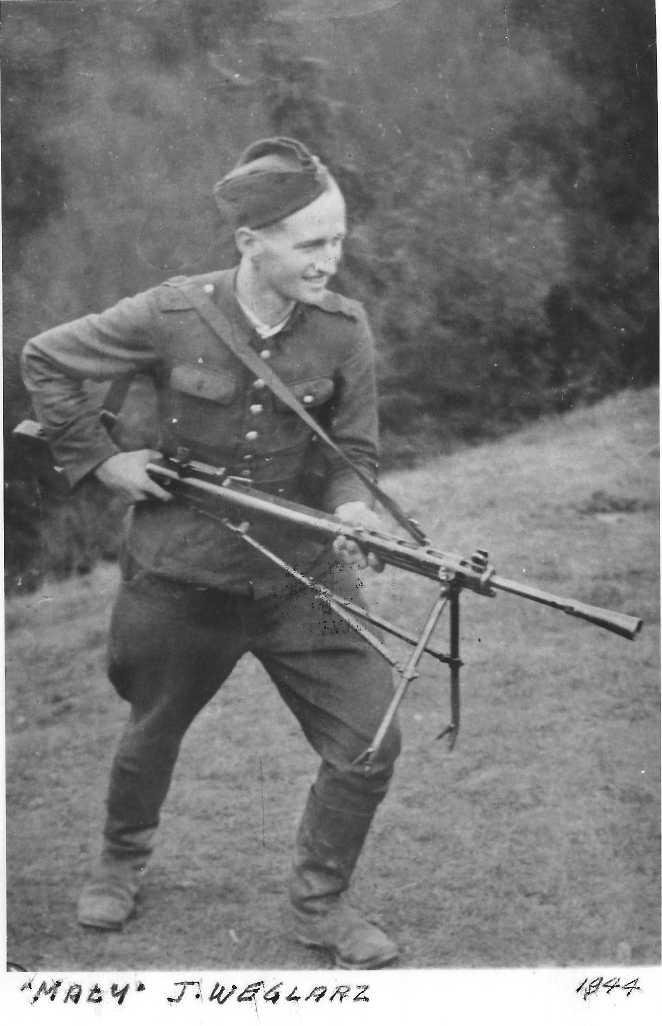 Photo: Józef Węglarz  ps Mały  With Rifle in 1944 