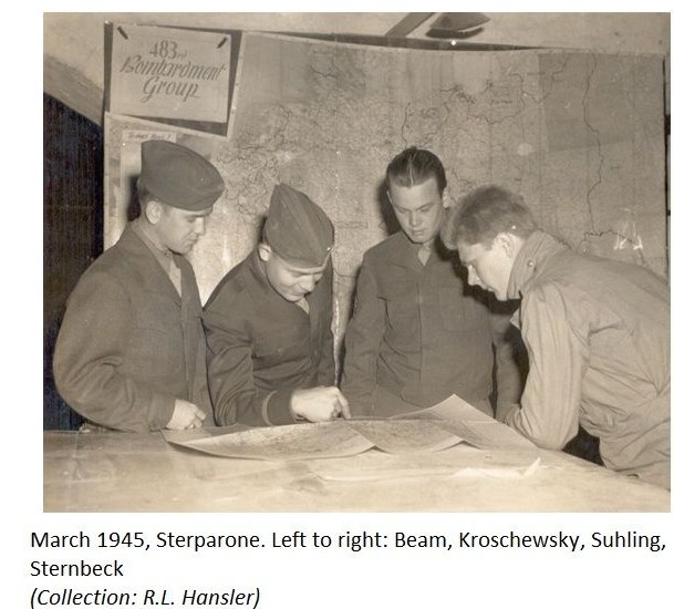 PHOTO of Evading B17G Crew Beam, Kroschewsky, Suhling, Sternbeck March 1945 in Starpaone Italy