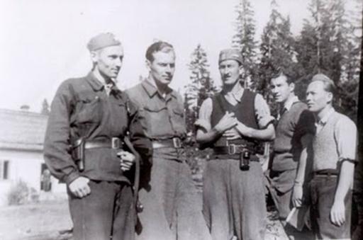 Photo Hubert Brooks with members of John Stachura Partisan Detachment Summer 1944