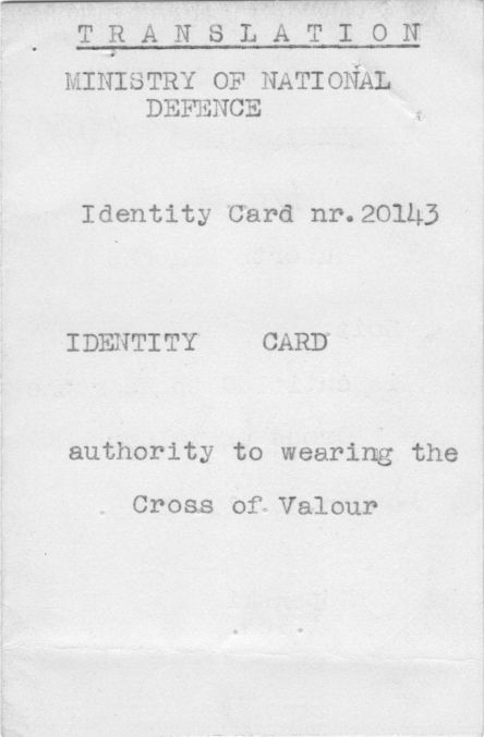 Image Cross of Valour ID Card POlish 2