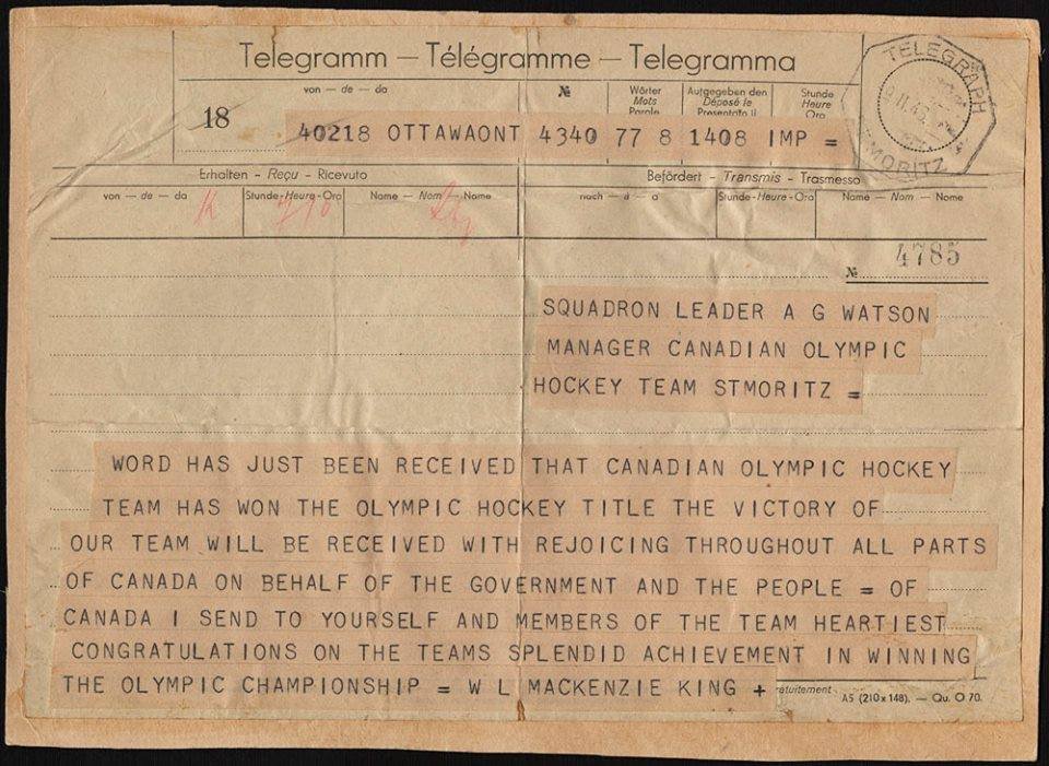 Photo: 1948 Mackenzie King Congratuations Telegram 