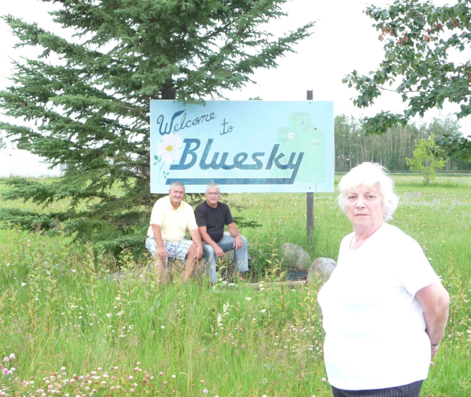 Phil, Hubert, Jeannine at the Entrance to New Bluesky